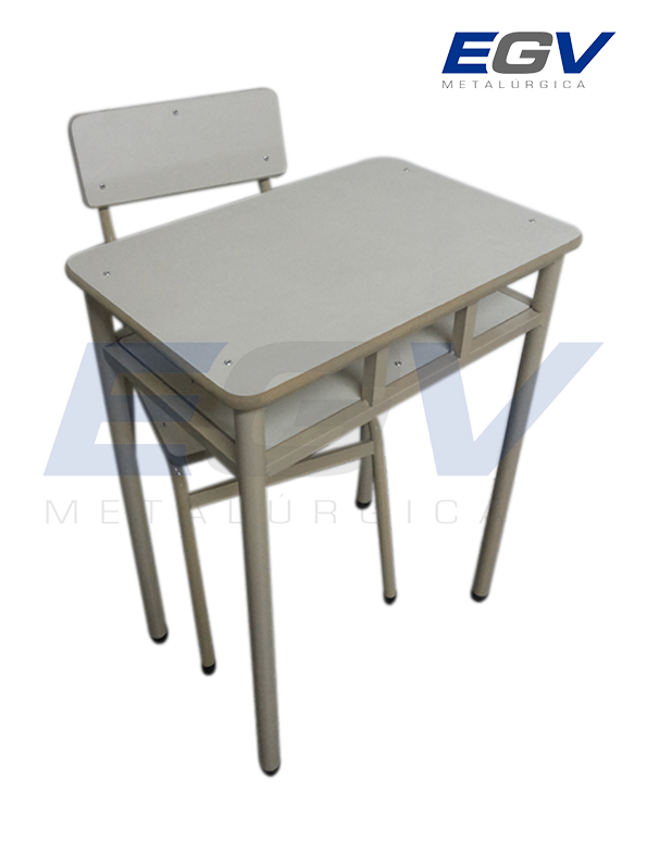 Mesa Escolar Unipersonal 0.60m x 0.40m x 0.70m/0.75m con Porta Útiles en MDF - Imagen 2